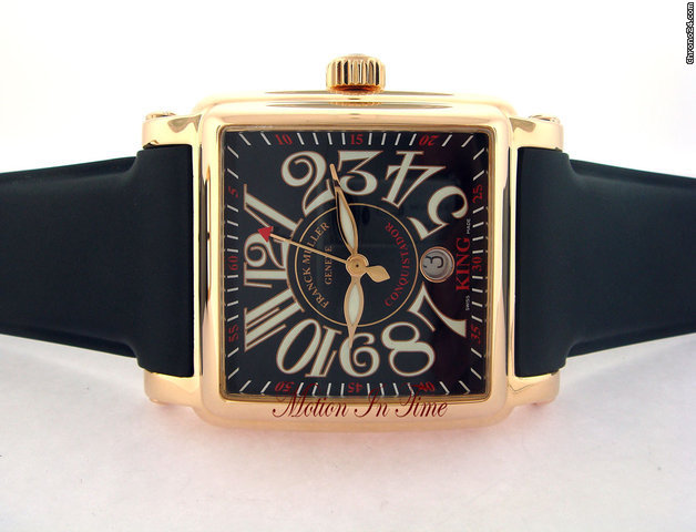 Franck Muller CONQUISTADOR KING CORTEZ XL ROSE GOLD ON BLACK RUBBER STRAP watches
