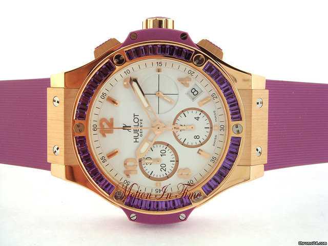 Hublot BIG BANG TUTTI FRUTTI "PURPLE CARAT" ROSE GOLD BAGUETTE watches