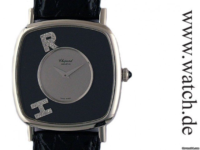 Chopard "Happy Diamonds" Rectangular Handaufzug 18kt Wei gold Vintage 32x32mm watches