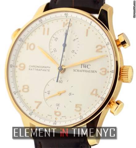 Replica IWC Portuguese Chrono Rattrapante Rose Gold 3712 Box And Papers Watch