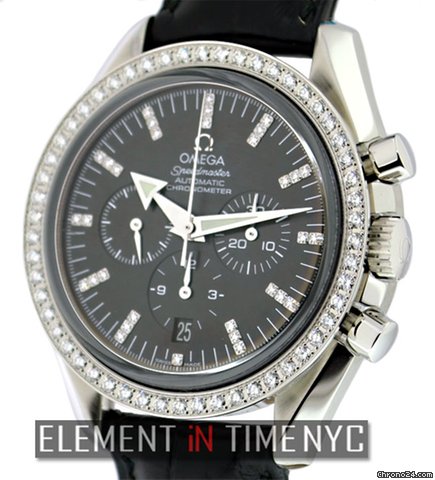 Omega SpeedMaster Chronograph Broad Arrow Factory Diamond NIB watches