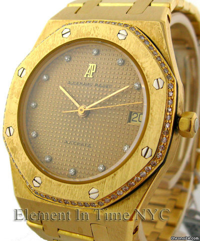 Audemars Piguet Royal Oak 18kt Yellow Gold On Bracelet Diamond Bezel & Dial watches