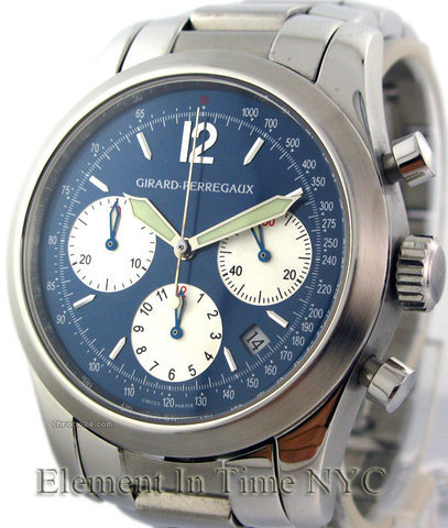 Girard Perregaux Chronograph Sport Stainless Steel On Bracelet Blue Dial watches