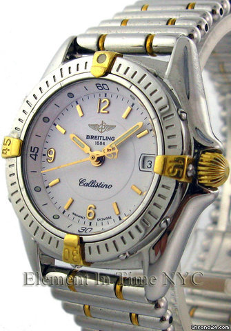 Breitling Callistino 18kt Gold/Steel On Bracelet White Dial watches
