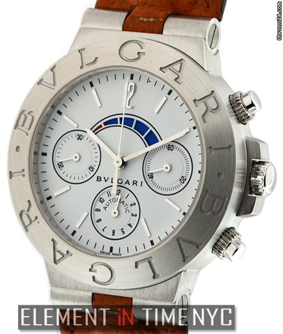 Bulgari Diagono Regatta Chronograph 18kt White Dial On Strap watches