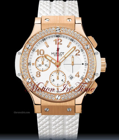 Hublot 341.PE.2010.RW.114 BIG BANG PORTO CERVO ROSE GOLD DIAMOND 41mm WHITE RUBBER-NEW watches