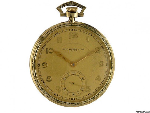 Tissot Locle Vintage Taschenuhr Gelbgold 49mm watches