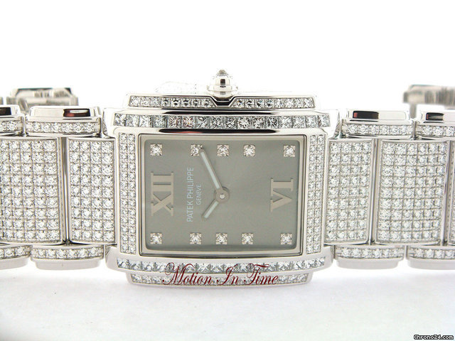 Patek Philippe 4910/51G TWENTY-4 HIGH JEWELRY WHITE GOLD PAVE DIAMOND WOW watches