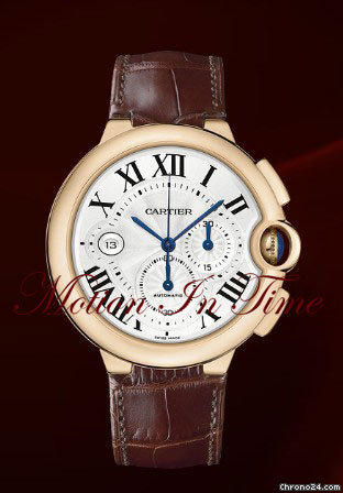 Cartier BALLON BLEU ROSE GOLD CHRONOGRAPH AUTO SKELETON BACK 47mm watches