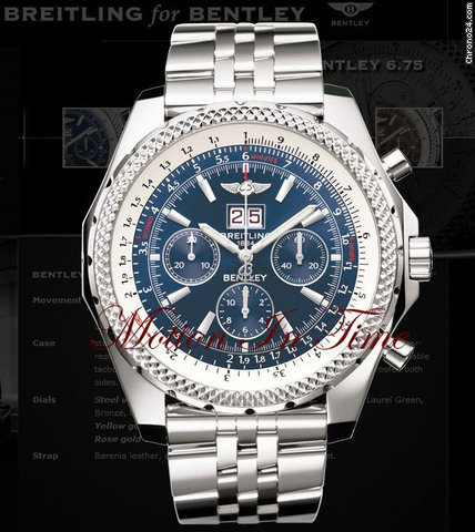 Breitling BENTLEY MOTORS 6.75 STAINLESS STEEL SPECIAL EDITION NEW watches