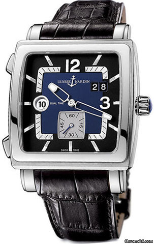 Ulysse Nardin Quadrato Dual Time Stahl NEU incl MWST mit B&P watches