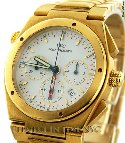 IWC Ingenieur Chrono Alarm 18kt Yellow On Bracelet Meca-Quartz watches