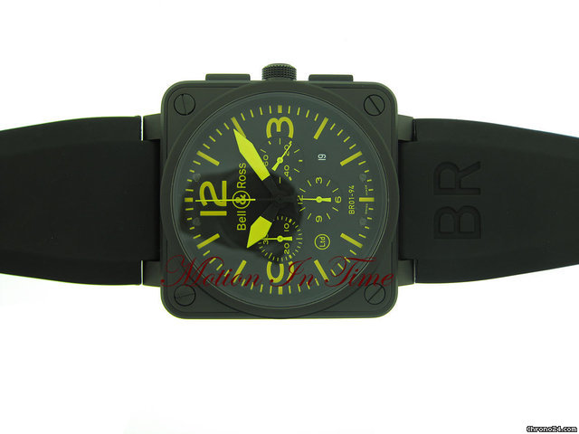 Bell & Ross CHRONOGRAPH 46mm BLACK PVD w/ YELLOW-LIMITED 500 PIECES 2010 watches