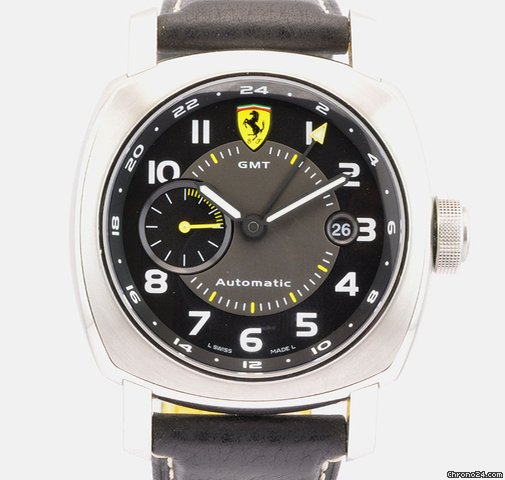 Panerai S/S Black Dial Ferrari Scuderia GMT B&P FER00009 watches