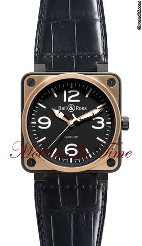 Bell & Ross BR01-92 ROSE GOLD & BLACK CARBON 46mm AUTOMATIC - NEW 2010 watches