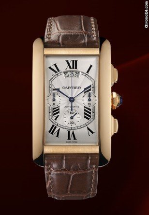 Cartier TANK AMERICAN X-LARGE ROSE GOLD CHRONOGRAPH TRIPLE DATE 2011 watches