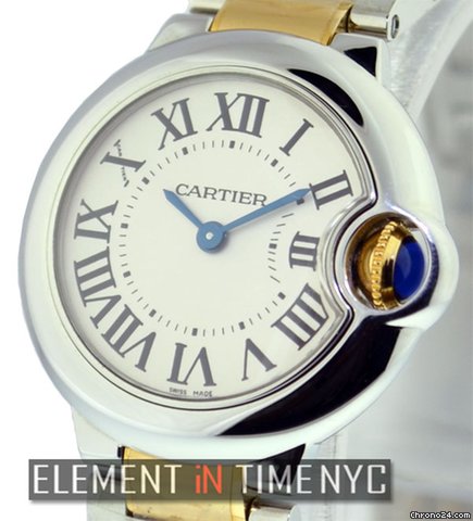 Cartier Ballon Bleu Steel/Gold 28mm Quartz On Bracelet Opaline Dial watches
