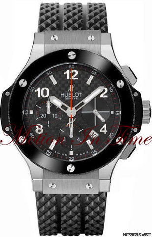 Hublot BIG BANG STAINLESS STEEL & BLACK CERAMIC ON RUBBER STRAP-NEW watches