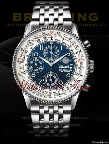 Breitling NAVITIMER MONTBRILLIANT OLYMPUS MOONPHASE STAINLESS STEEL watches