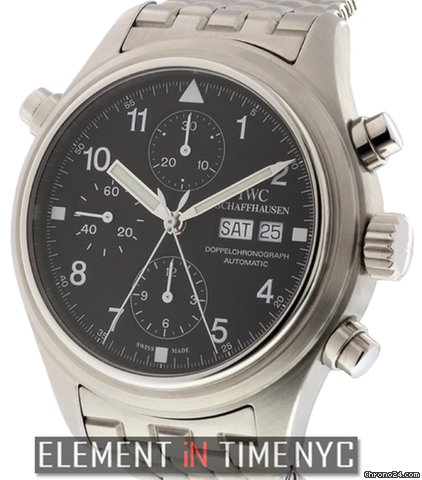 IWC Flieger Doppel Chronograph Pilot Watch Chrono Split Second watches