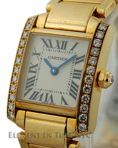 Cartier Tank Francaise Yellow Gold Ladies Factory Diamonds watches