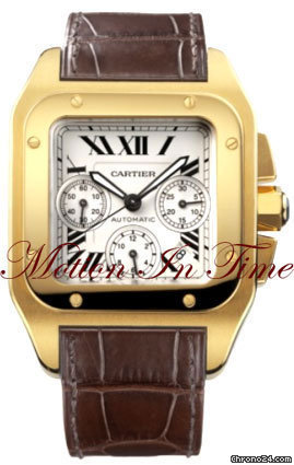 Cartier SANTOS 100 XL YELLOW GOLD CHRONOGRAPH AUTOMATIC - 2011 NEW watches