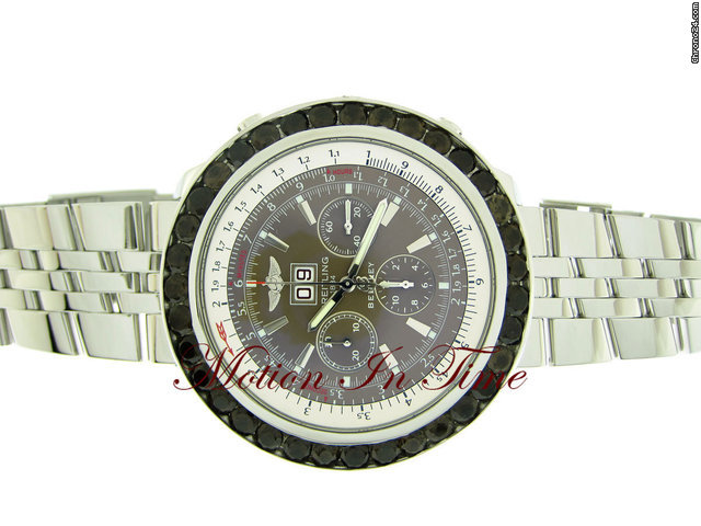 Breitling BENTLEY 6.75 STEEL w/ 8.50ct BROWN DIAMOND BEZEL SPECIAL ED. watches
