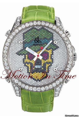 Jacob & Co. "SKULL" DIAMOND 5-TIMEZONE STEEL 47mm SPECIAL EDITION watches