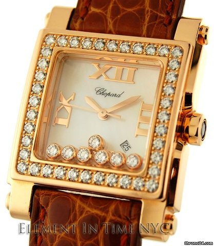 Chopard Happy Sport Square Rose Gold 7 Diamonds watches