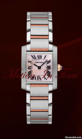 Cartier TANK FRANCAISE LADIES' ROSE GOLD & STEEL NEW 2011 watches