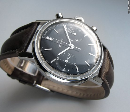 Zenith cal.146D Vintage 1966 Chronograph. Black Dial watches