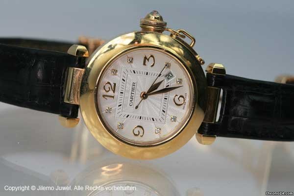 Cartier PASHA DE CARTIER AUTOMATIK 750 18 K GELBGOLD MIT DIAMANTZIFF watches