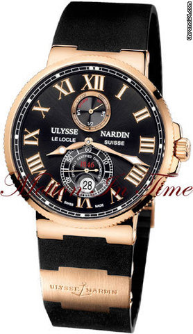 Ulysse Nardin MAXI MARINE CHRONOMETER 43mm ROSE GOLD BLACK ON BLACK RUBBER watches