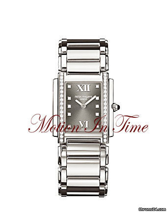 Patek Philippe LADIES' TWENTY-4 STAINLESS STEEL "ETERNAL GRAY" DIAMOND DIAL watches