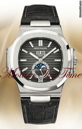 Patek Philippe NAUTILUS JUMBO ANNUAL CALENDAR MOONPHASE STAINLESS STEEL watches