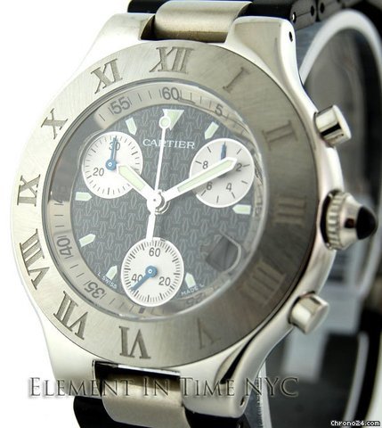 Cartier Must 21 Chronograph Steel/Rubber watches