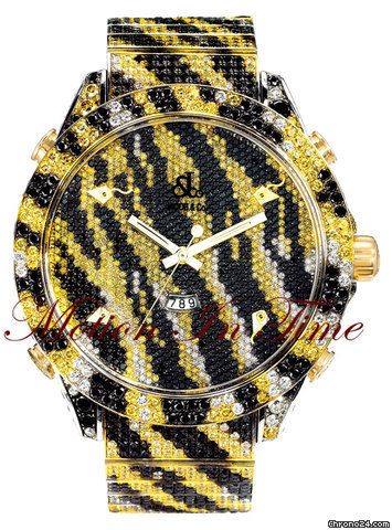 Jacob & Co. FIVE TIMEZONE "TIGER" MULTICOLOR DIAMOND 47mm - NEW 2010 watches