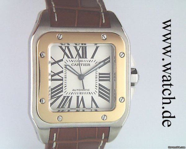 Cartier Santos 100 GM gro es Modell Stahl/Gelbgold 51x42mm watches