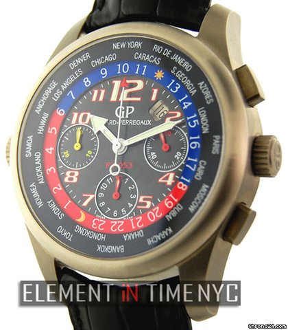 Girard Perregaux World Time Chrono F-1053 Titanium Red/Blue 4980 watches