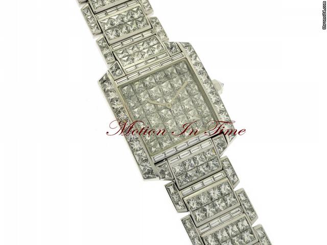 Cartier EXTREMELY RARE TANK FRANCAISE WHITE GOLD BAGUETTE DIAMOND watches