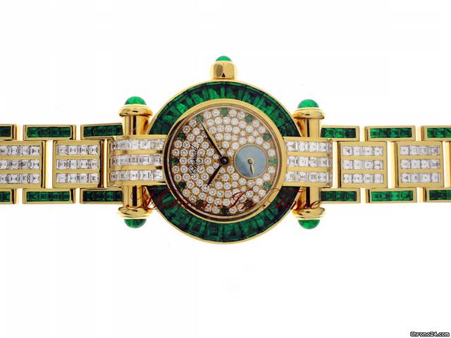 Chopard IMPERIALE BAGUETTE DIAMOND & EMERALD YELLOW GOLDL - RARE watches