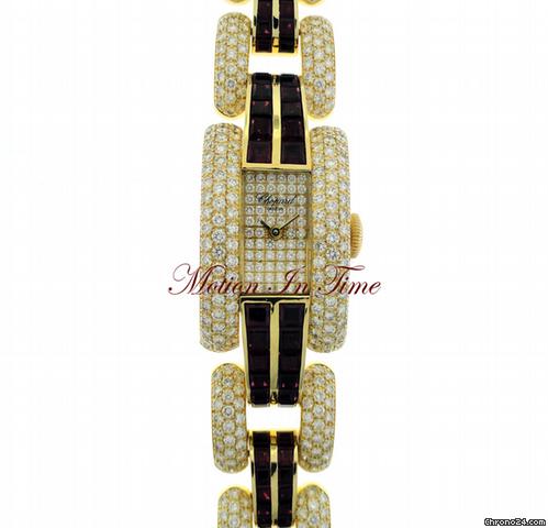 Chopard LA STRADA LADIES' YELLOW GOLD BAGUETTE DIAMOND & RUBY LTD ED watches