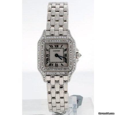 Cartier Panther Ladies Pre-Owned Stainless Steel with diamonds watches