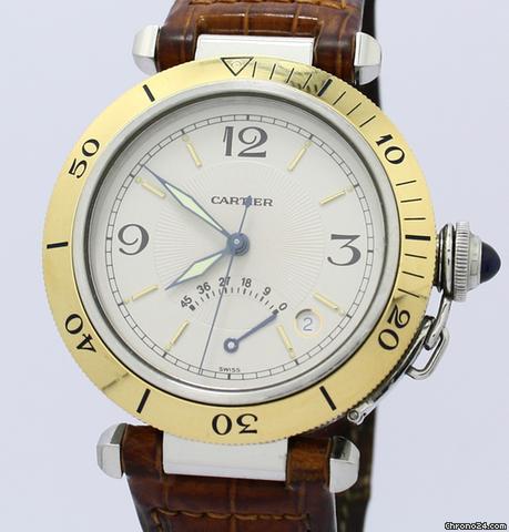 Cartier Pasha Power Reserve Stahl Gold TOP Zustand watches