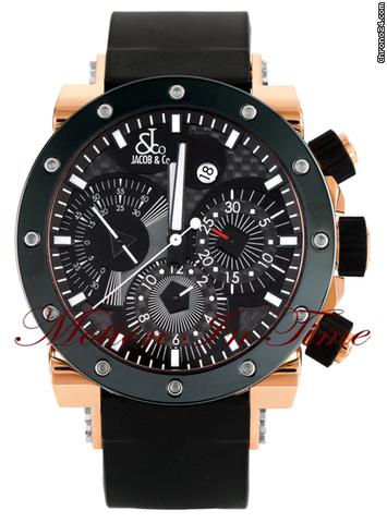 Jacob & Co. EPIC II ROSE GOLD & BLACK CERAMIC CHRONOGRAPH AUTOMATIC 47mm watches