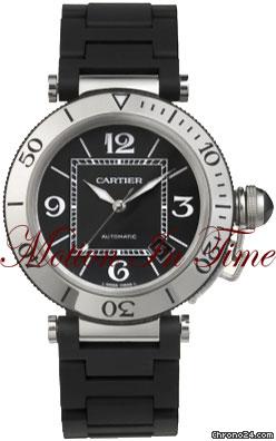 Cartier PASHA SEATIMER STAINLESS STEEL & BLACK RUBBER NEW 2011 watches