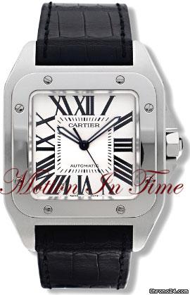 Cartier SANTOS 100 XL MEN'S STAINLESS STEEL ON BLACK STRAP - NEW watches