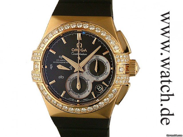 Omega Constellation Double Eagle Co Axial Chrono Rosegold Diamond 35mm watches