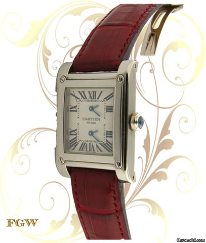 Cartier W1534351 Collection Privee' Tank a Viz 2 Time Zone, White Gold watches