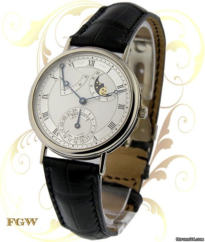 Breguet 3130 Moon Phase / Power Reserve, White Gold watches